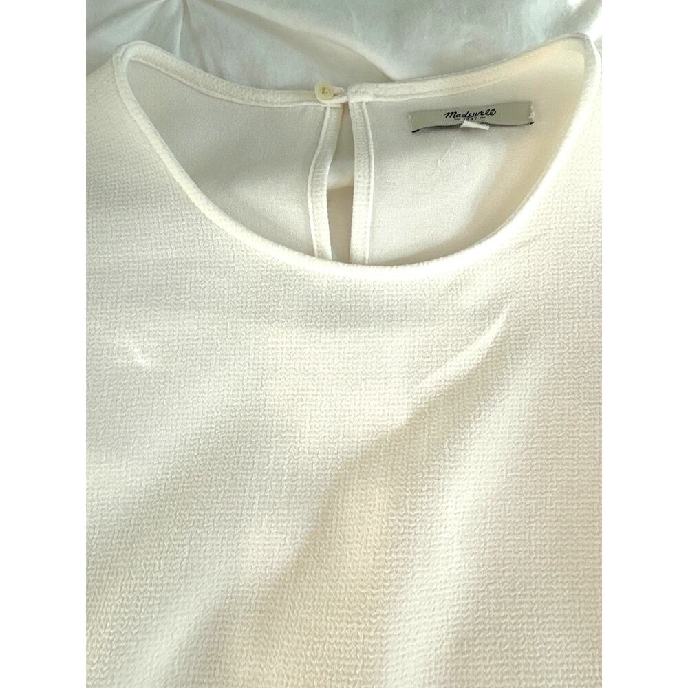 Madewell Ivory Textured Shift Blouse Top Minimal Chic Large - Picture 9 of 9